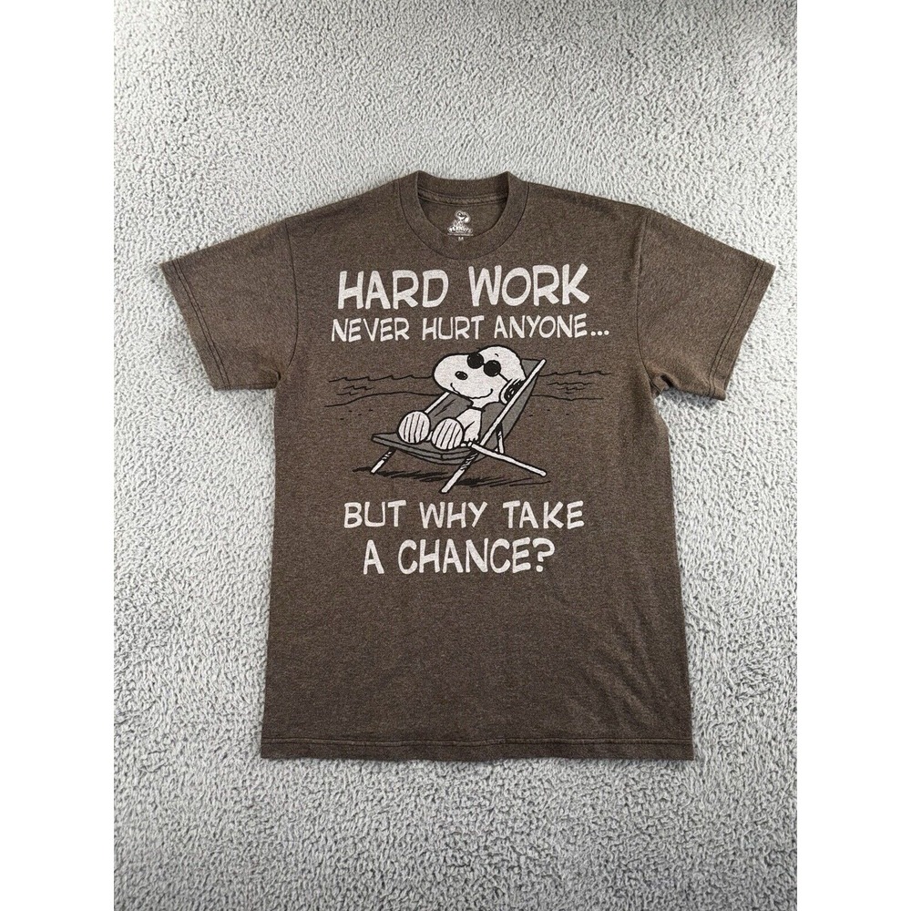 Peanuts Snoopy‎ the Dog Hard Work Never Hurt Anyone T Shirt Tee Medium